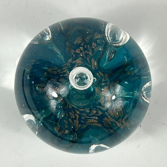 Sea Dance Art Glass Paperweight Signed CHIPPED Mouthblown Hand Blown Handmade - Picture 5 of 14